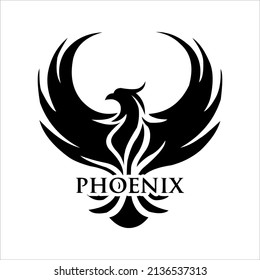 black phoenix design with poenix inscription on the tail