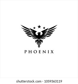 black phoenix logo illustration for your company, symbol phoenix