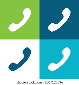 Black Phone Auricular Flat four color minimal icon set