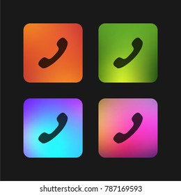 Black phone auricular four color gradient app icon design