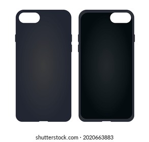 Black phone case. vector illustration