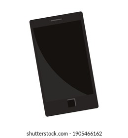 Schwarzes Telefon. Kommunikationsnetz. Vorlage für die App-Schnittstelle. Design der mobilen Schnittstelle. Drahtlose Kommunikation. Vektorhintergrund. Weißer Hintergrund. Internettechnologie. Smartphone-Modell.