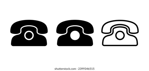 icono de teléfono negro y contactos
