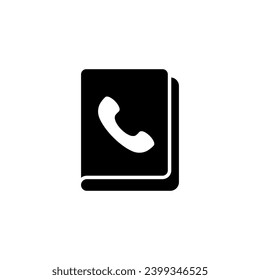icono de teléfono negro y contactos