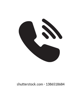 black phone flat icon, vector, eps 10