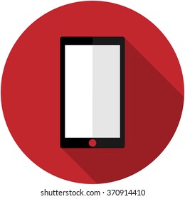 Black phone  with flat shadow 