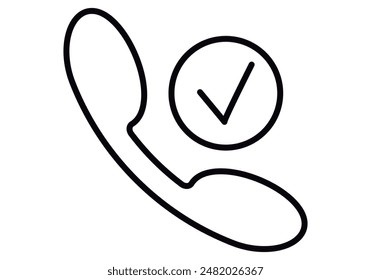 Black phone icon to accept call
