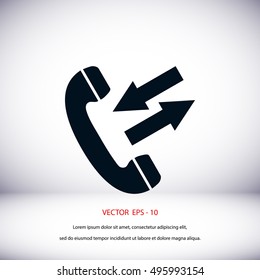 black phone icon, flat design best vector icon