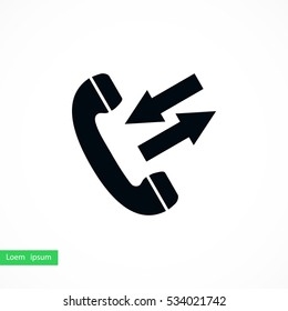 black phone icon, flat design best vector icon