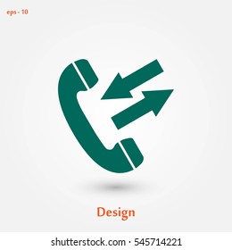 black phone icon, flat design best vector icon