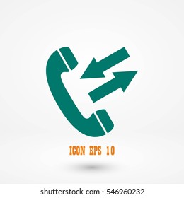 black phone icon, flat design best vector icon