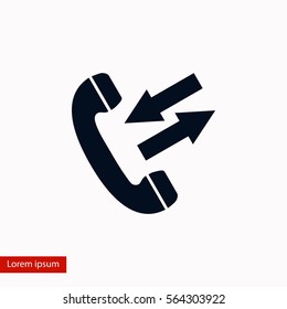 black phone icon, flat design best vector icon