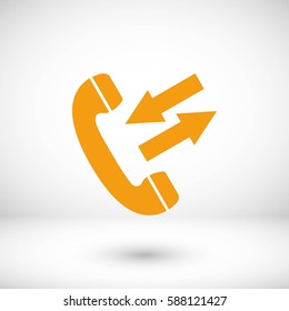 black phone icon, flat design best vector icon
