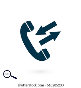 black phone icon, flat design best vector icon