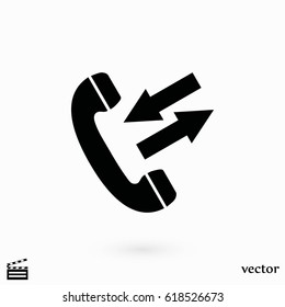 black phone icon, flat design best vector icon