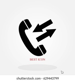 black phone icon, flat design best vector icon
