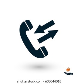 black phone icon, flat design best vector icon