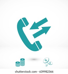 black phone icon, flat design best vector icon