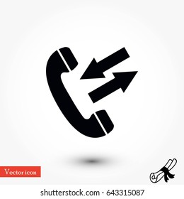 black phone icon, flat design best vector icon