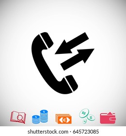 black phone icon, flat design best vector icon