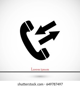 black phone icon, flat design best vector icon