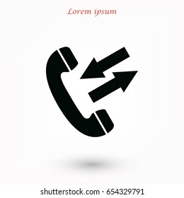 black phone icon, flat design best vector icon
