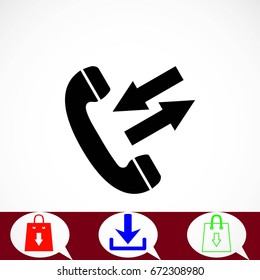 black phone icon, flat design best vector icon