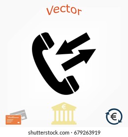 black phone icon, flat design best vector icon