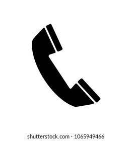 Black Phone icon, isolated vector illustration