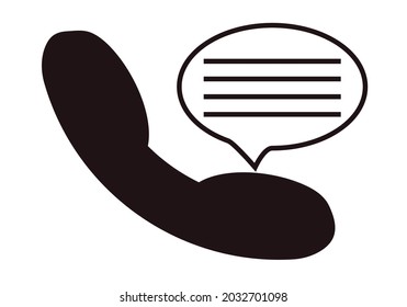 Black phone icon with talking speech bubble.