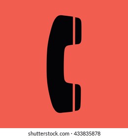 Black phone icon vector