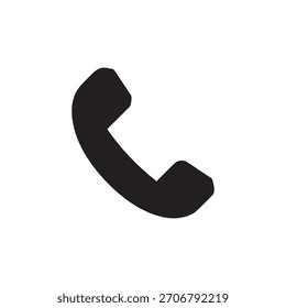  Icono de teléfono negro. Icono de Vector aislado sobre fondo blanco.