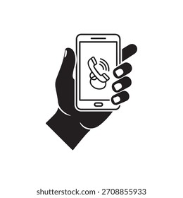 Schwarzes Telefonsymbol .Vektorsymbol einzeln auf weißem Hintergrund.