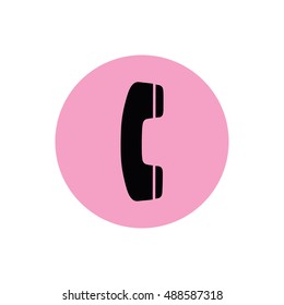 Black Phone Icon Vector Pink Button Stock Vector Royalty Free 488587318