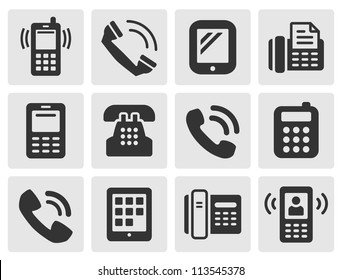 black phone icons for your design