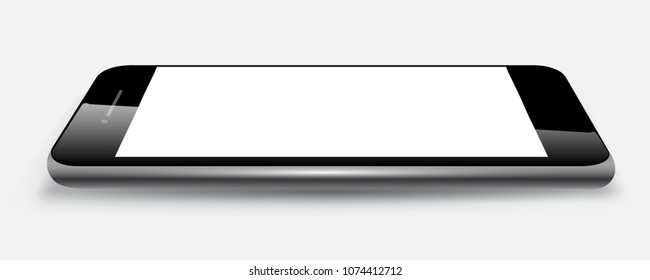 Black phone lie on the surface - stock vector