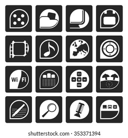 Black Phone Performance, Internet and Office Icons - Vector Icon Set 