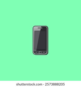 black phone retro touchscreen with green background