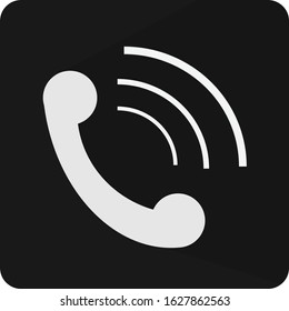 Black phone ringing flat icon, apps icon