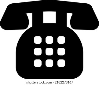 Black phone simple icon illustration