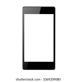 Black phone technology device with white display - vector