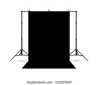 Black photo background isolated on white. Vector EPS10.