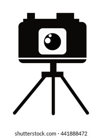 Black photo camera digital film photo camera icon