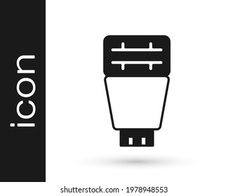 Black Photo camera flash icon isolated on white background.  Vector