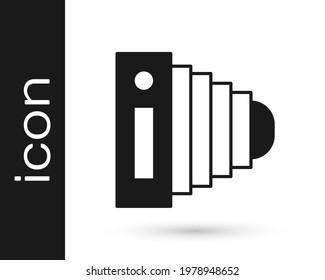 Black Photo camera icon isolated on white background. Foto camera. Digital photography.  Vector