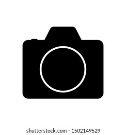 black photo camera icon vector isolated on white background 