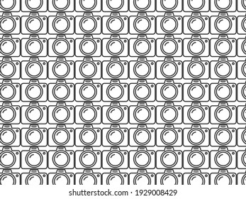 black photo camera seamless pattern - vector illustration