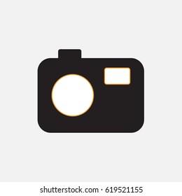 Black photo camera vector icon