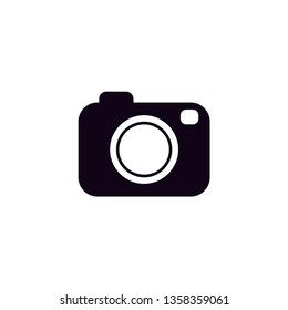 Black photo camera with White background 