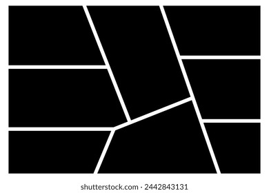 Black Photo Frame Collage Collection Template Design